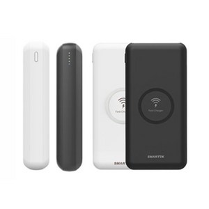 스마텍 무선충전 보조배터리10000 케이블+아이폰젠더 ST-QW10, 화이트, 색상:화이트