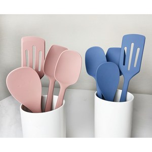 세이실리 조리도구 주방기구 4종세트 주걱 뒤집게 요리스푼 스파츌라, 블루