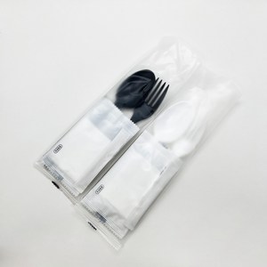 숟가락 4종세트(숟가락+포크+이쑤시개+물티슈) 400개입, 1개