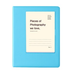 문구백서 3X5 사진 포켓 앨범 포켓식 포토 포카바인더 콜렉트북 티켓북, 흑지, 블루
