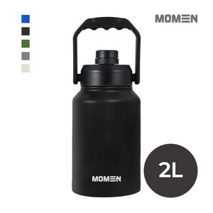 모멘 그랜드 워터저그 대용량 보온병 텀블러 캠핑물통 수통, 블랙, 1개, 2L