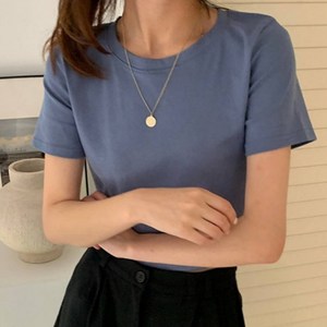 바잉바잉 여성반팔 기본 무지 크롭티셔츠