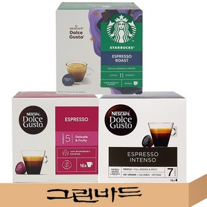 [그린바드] 돌체구스토 에스프레소 인텐소 스타벅스 에스프레소 로스트, 1세트, 44개입, 266g, 5.5g