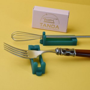 과도 거치대로 사용할 수 있는 타노아 실리콘 수저받침, 2개, 다크그린