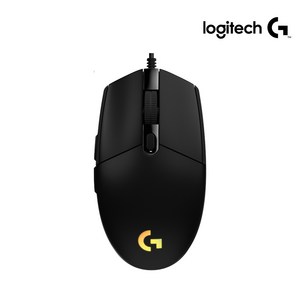 로지텍 G102IC 2세대 LIGHTSYNC 게이밍 유선마우스, MU0054, 블랙