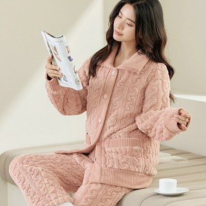 말랑마쥬 크리미 왕카라 꽈배기 극세사 커플잠옷
