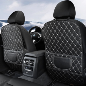 스마일해요 자동차 킥매트 포켓 시트커버, 2개, 블랙
