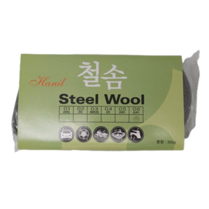 한일연마 철솜 스틸울 유막 제거 유리 세정 물때 녹 청소 세척 STEEL WOOL, 1호(VR/가장거침), 1개