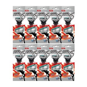 도루코 페이스 6 휴대용면도기 날면도기, 1개입, 10개