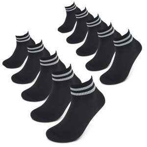 COSOC 두툼한 이중쿠션 투라인단목 스포츠양말10P, 검정(BLACK)