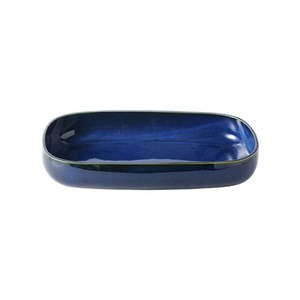 까사무띠 이태리 세나 [타원샐러드볼(대) 30cm] 도자기그릇 1P, 블루, 1개
