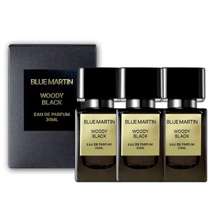 블루마틴 우디블랙 남자향수 30대 여자가좋아하는 남자향수 우드향 시원한 남자여름향수, 30ml, 3개