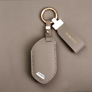 (무료각인) 기아 호환 가죽 차키케이스 + 가죽 키링 키홀더 K3 K5 K7 K8 K9 스포티지 쏘렌토 카니발 레이 트니르, 기아 O타입, 에토프그레이