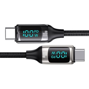 초고속 충전속도 보이는 LED 케이블 100W 데이터 전송 480Mbps C to C타입, 블랙, 3m, 1개