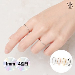 VARAM 써지컬스틸 1mm 플랫 실반지