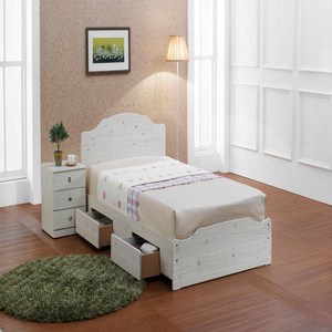 세홈가구 보르도 서랍형침대+단면매트리스[포함], 워시