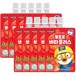 해호 뽀로로 비타플러스 음료수 딸기맛, 10개, 100ml