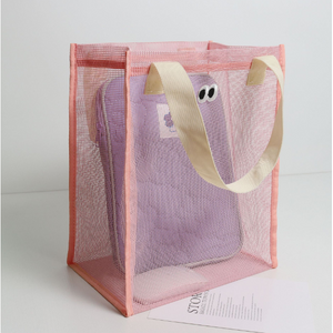 [제이몰] 1+1 눈치코치 메쉬 비치백 망사 물놀이 물빠짐 가방