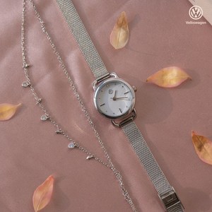 폭스바겐 스와로브스키 스톤 사용 여성용 메탈시계 VW-Whitestone 2종