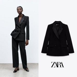 ZARA 자라 라펠 칼라 새틴 더블 브레스티드 블레이저 8704 888