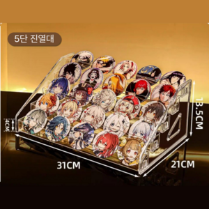 살림마루 투명 아크릴 계단형 정리대 진열대 거치대 디스플레이 수납 선반, 투명 5단, 1개