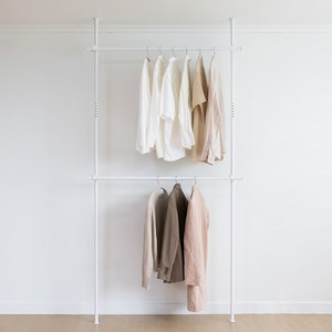 블렌드 튼튼한 2단 헹거 고정식 시스템 행거, 화이트