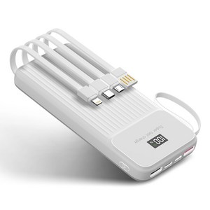 고속충전 대용량 보조배터리 20000mAh PD22.5W QC3.0 자체 충전선 장착 DX233, 화이트