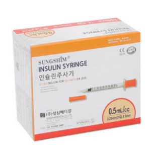 성심 인슐린주사기 //0.5mL 31G// 주사침길이 8mm 100개입, 100개