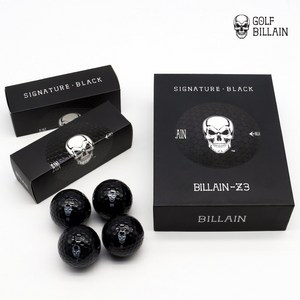 검정골프공 골프빌런 BILLAIN-Z3 선수지급용 SIGNATURE BLACK 3pc 블랙 우레탄 요즘대세골프공 인테리어 소품 강력 추천, 1박스, 12개