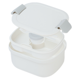 유즈베러띵 프리미엄 샐러드 도시락통 전자레인지 가능 베이지화이트, 1개