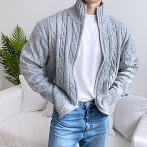 위드제스트 남자 울 집업 니트 가디건