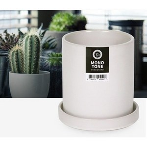 월드가드닝 모노톤 모던무광 원형화분 (소), 모던화이트, 1개