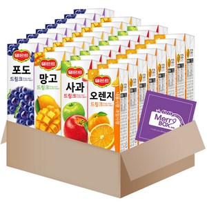 [메리박스] 델몬트드링크 32개 과즙 8+8+8+8 혼합세트, 드링크세트{오렌8+망고8+포도8+사과8}, 1개, 190ml