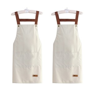 업소용 방수앞치마 PVC 바리스타 미용실 공방 중형 앞치마 2p 1+1, 아이보리+아이보리