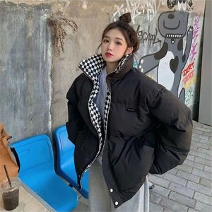 순잠 심플한 체크 데일리 겨울 숏패딩 크리스마스 선물