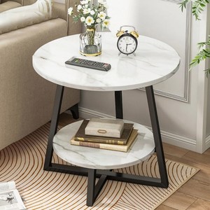 티테이블 침실 침대협탁 (블랙) 화이트 미니 마블 (50cm), 1개, 블랙