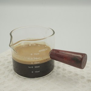 포커스토머 100ml 커피 에스프레소 샷잔 홈카페 유리 우드 손잡이 샷글라스 소스 시럽 아토가토 종지, 로즈우드 손잡이 100ml, 1개