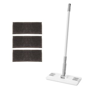 에이클린 청소밀대걸레+극세사회색루프(물걸레추천)패드3장, 소형(25cm), 그레이