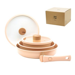 공감주방 멀티핸들 냄비 프라이팬 쿡웨어 6종세트, 핑크, 6종