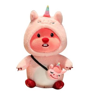 비버 뽀글이 큐티 피규어 초소프트 루피인형, 40cm 0.45kg, 핑크 유니콘 루피