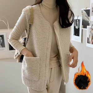 인생여전 여성 복실복실 뽀글이 양털 지퍼 조끼