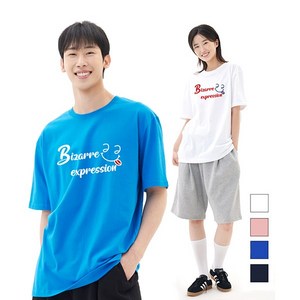 더팀 익스프레션 남여공용 빅사이즈 S~4XL 20수 반팔 프린트 티셔츠 (4컬러)