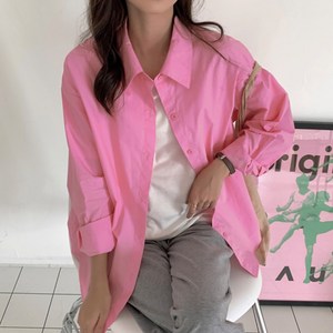 빅사이즈 오버핏 무지남방 카라남방 긴팔 단추 데일리룩 오피스룩 브로즈루즈핏카라셔츠 스타일리쉬 봄 가을