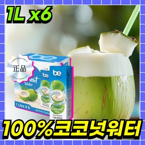 [건강곳간] 코코넛워터 100프로 무설탕 100% 코코넛밀크 무첨가, 6개, 1L