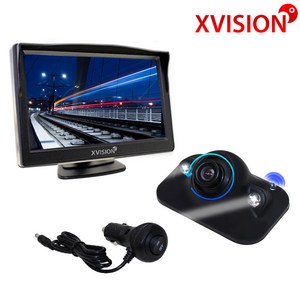 엑스비전 감지형 후방 사이드카메라/측방/사각지대 풀세트/LED 적외선 탑재/스마트센서/전원스위치시거잭포함/A743 R743, 02. 5XP(5인치)+A743(LED)