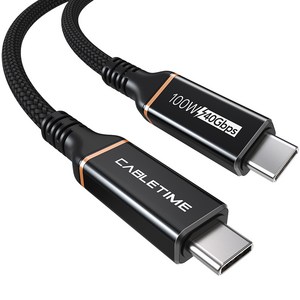 케이블타임 USB4 Gen3 썬더볼트4 지원 40Gbps 8K C to C 케이블 CU40, 2m, 1개