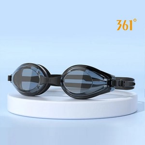 361도 머큐리 안티포크 미러 뷰 수경 수영 물안경, 블랙