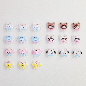 5set 테디베어 케이프 산리오 캐릭터 네일 데코덴 파츠 네일아트 탑꾸 DIY 레진 5개 마이멜로디, 30개(1팩), 폼폼푸린