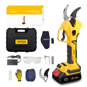 효자 전기 전동 충전 전지가위 40mm 충전식 정전 고지 나무 가지치기, 1개