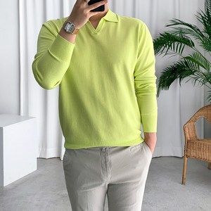 룩플레인 부드럽고 세련된 캐시 오픈 카라 니트 15color